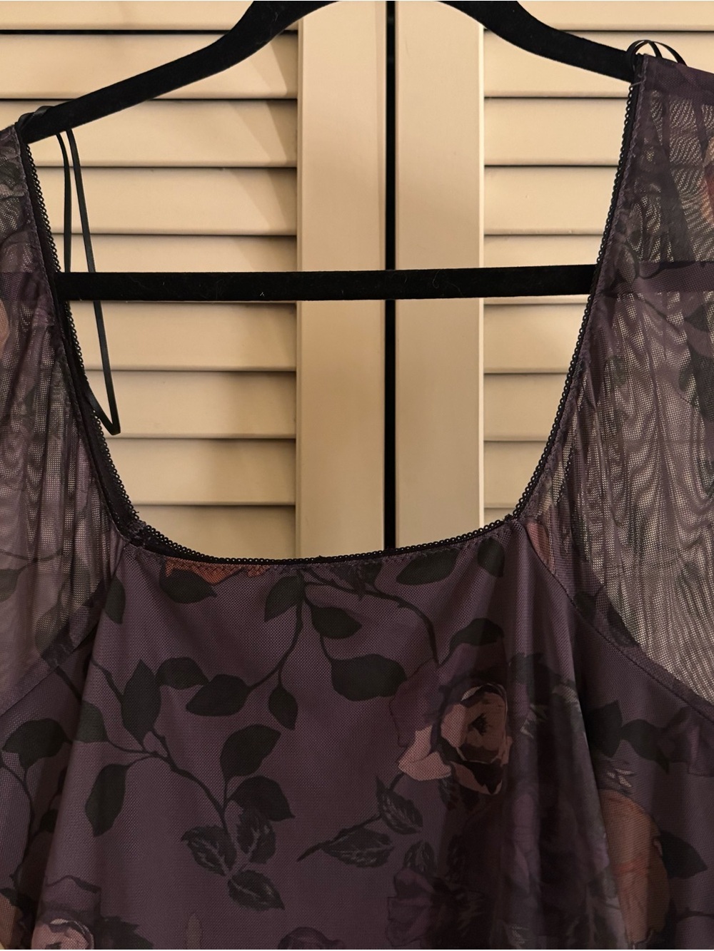MAEVE Sheer Floral Midi Dress in Dusty Plum - Picture 4 of 4